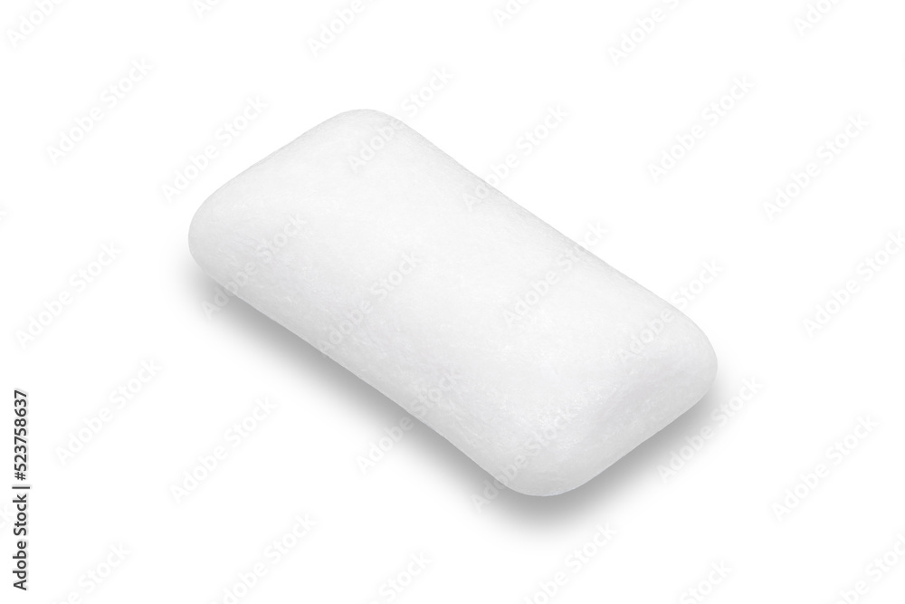 Three pieces of white chewing gum isolated on white Three pieces of white chewing gum isolated on white