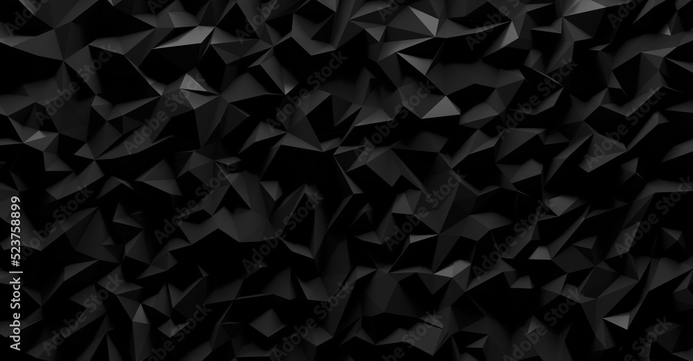 Obraz premium Modern black metal wall texture and wallpaper empty background low poly backdrop