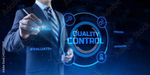 Quality control assurance standard certification technology concept.