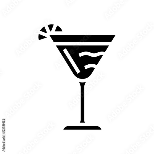 daiquiri cocktail glass drink glyph icon vector illustration
