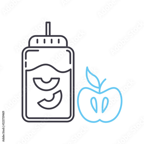 apple line icon, outline symbol, vector illustration, concept sign