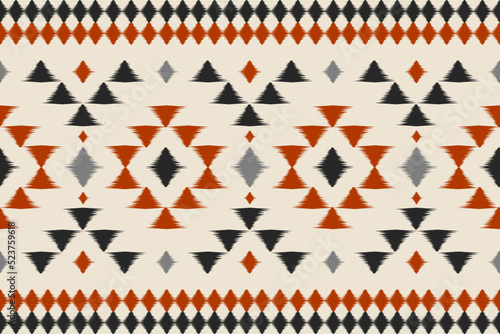 Carpet ethnic ikat art. Seamless pattern in tribal. Aztec geometric ornament print. Design for background, wallpaper, illustration, fabric, clothing, carpet, textile, batik, embroidery.
