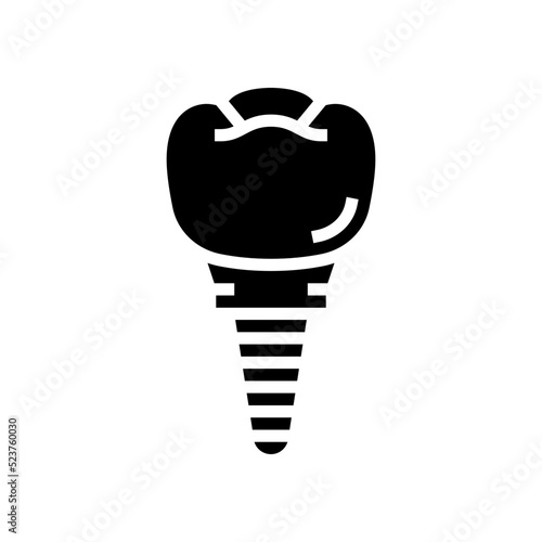 implant tooth glyph icon vector illustration