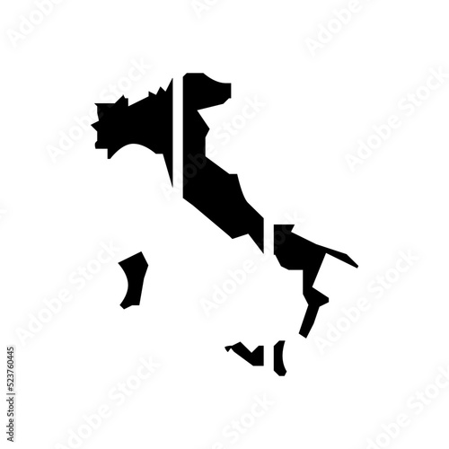 italy country map flag glyph icon vector illustration