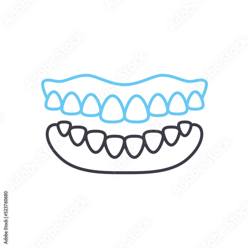 denture line icon, outline symbol, vector illustration, concept sign