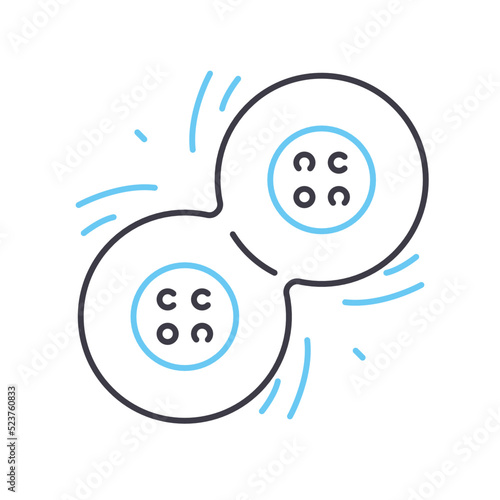 cell division line icon, outline symbol, vector illustration, concept sign