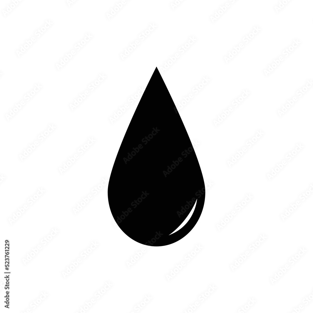 Black drop vector icon or rain icon isolated on white background Black drop vector icon or rain icon isolated on white background