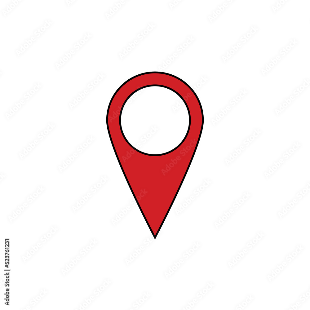 Pin point icon. map location pointer flat style isolated on white background. vector illustration Pin point icon. map location pointer flat style isolated on white background. vector illustration