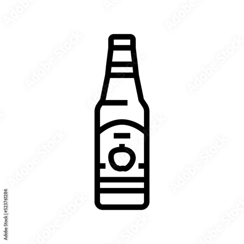 cider apple fruit line icon vector illustration