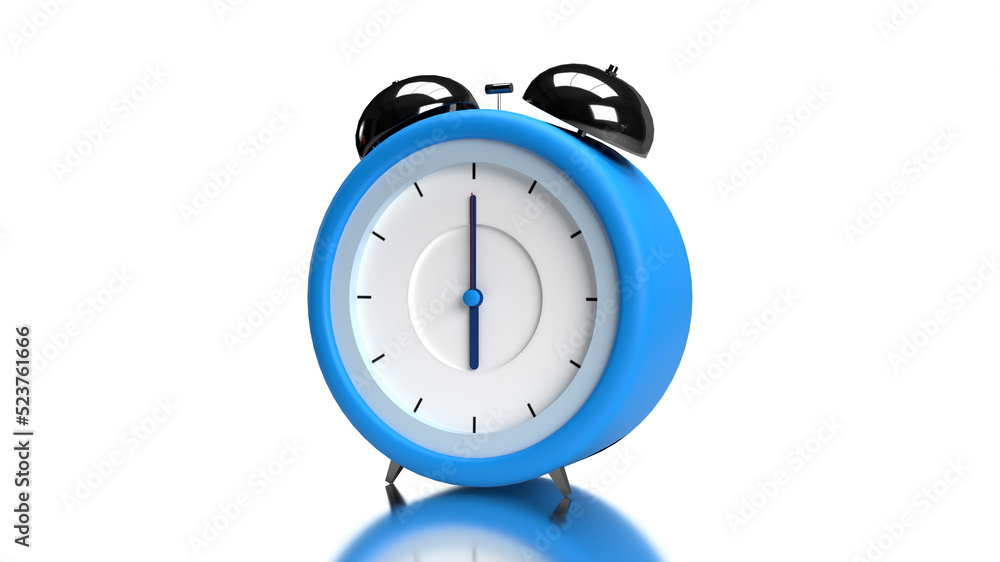 3d render blue alarm isolated white background. 3d render blue alarm isolated white background.