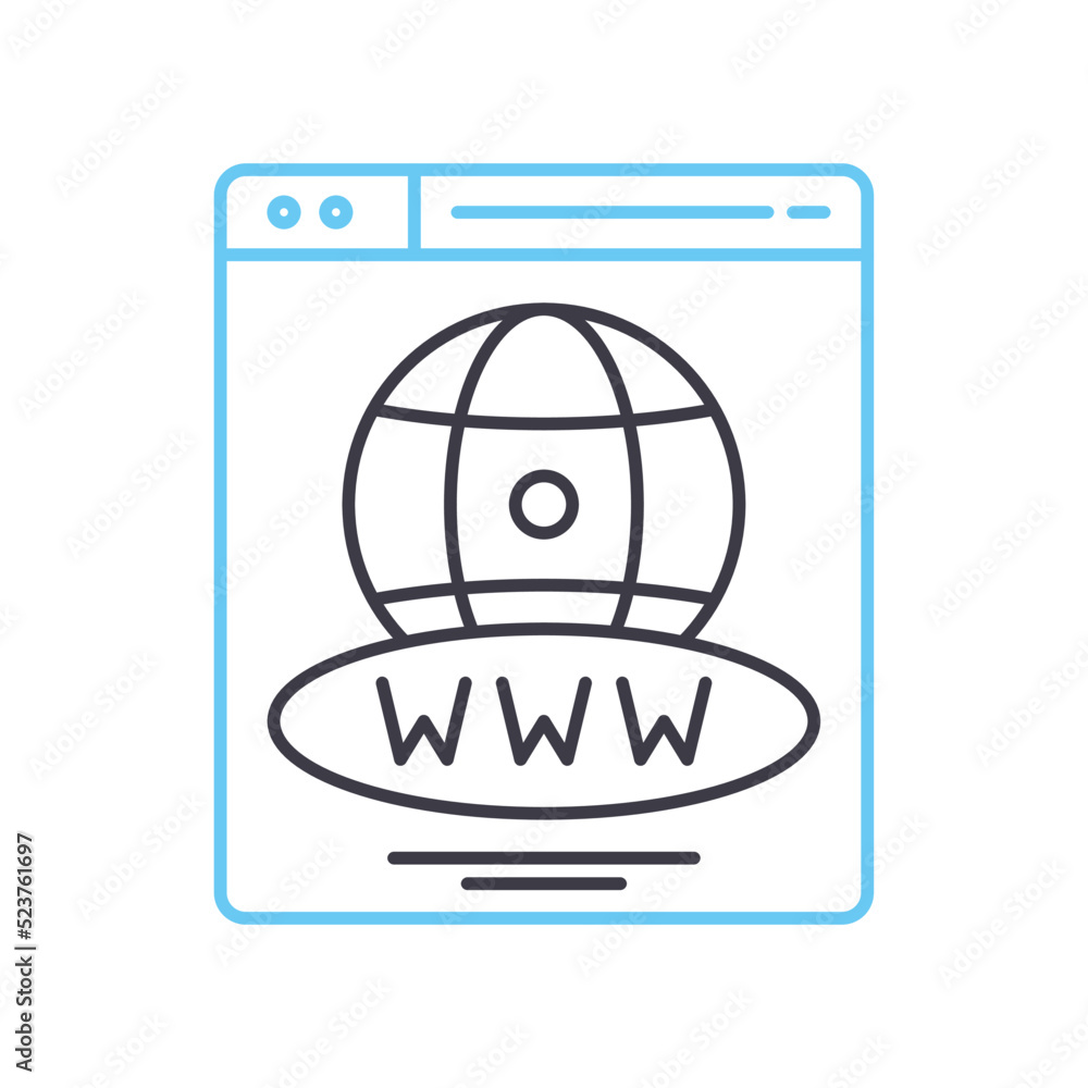 domain line icon, outline symbol, vector illustration, concept sign domain line icon, outline symbol, vector illustration, concept sign