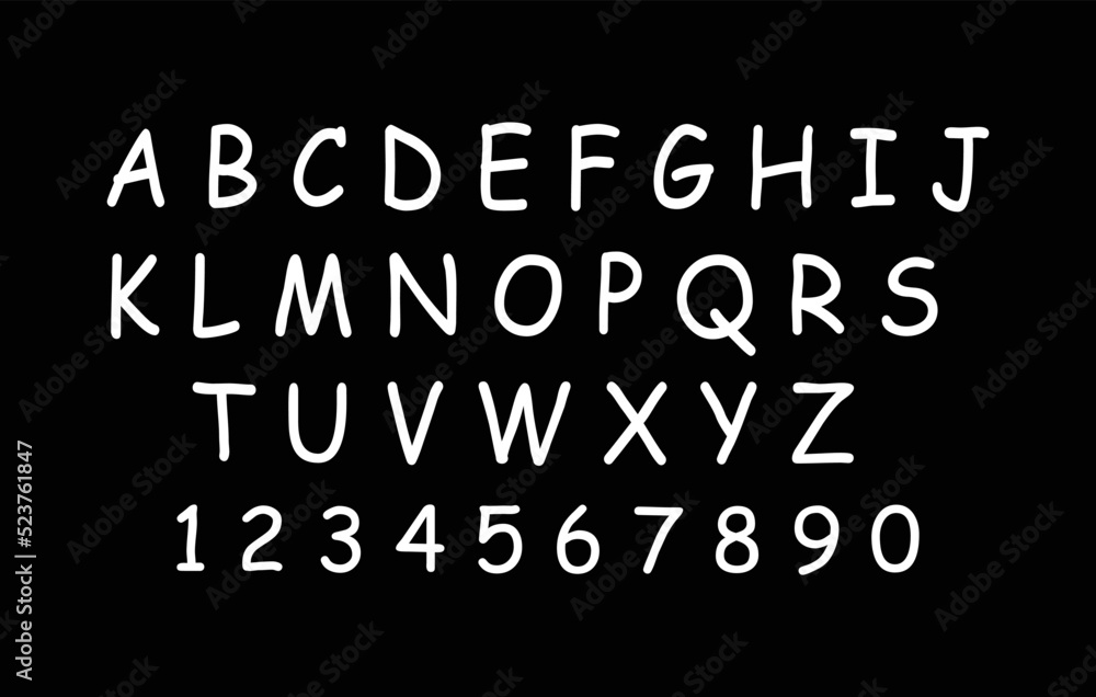 Hand drawing chalk english alphabet Hand drawing chalk english alphabet
