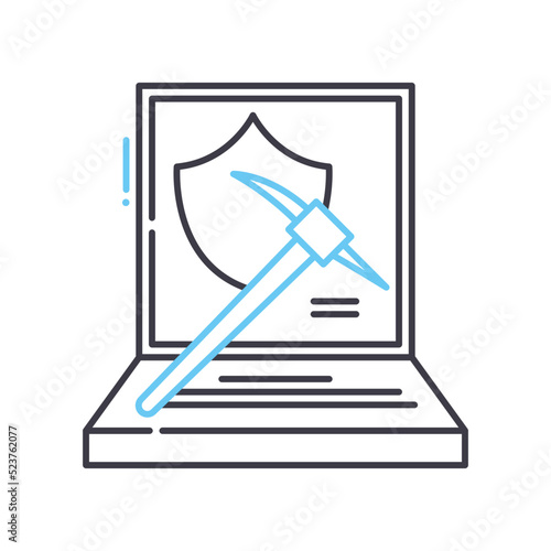 brute force attack line icon, outline symbol, vector illustration, concept sign