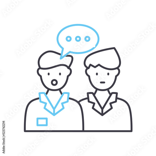 consulting line icon, outline symbol, vector illustration, concept sign