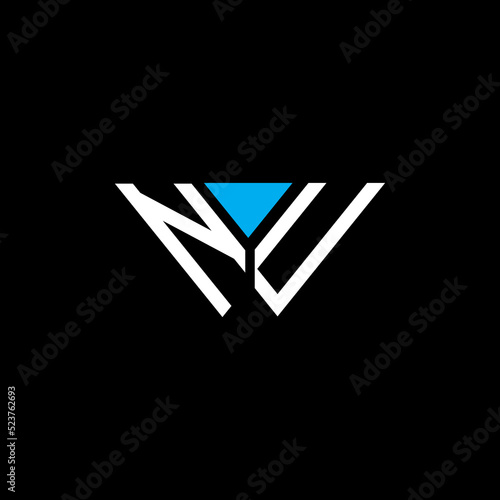 NU letter logo creative design with vector graphic, NU simple and modern logo.