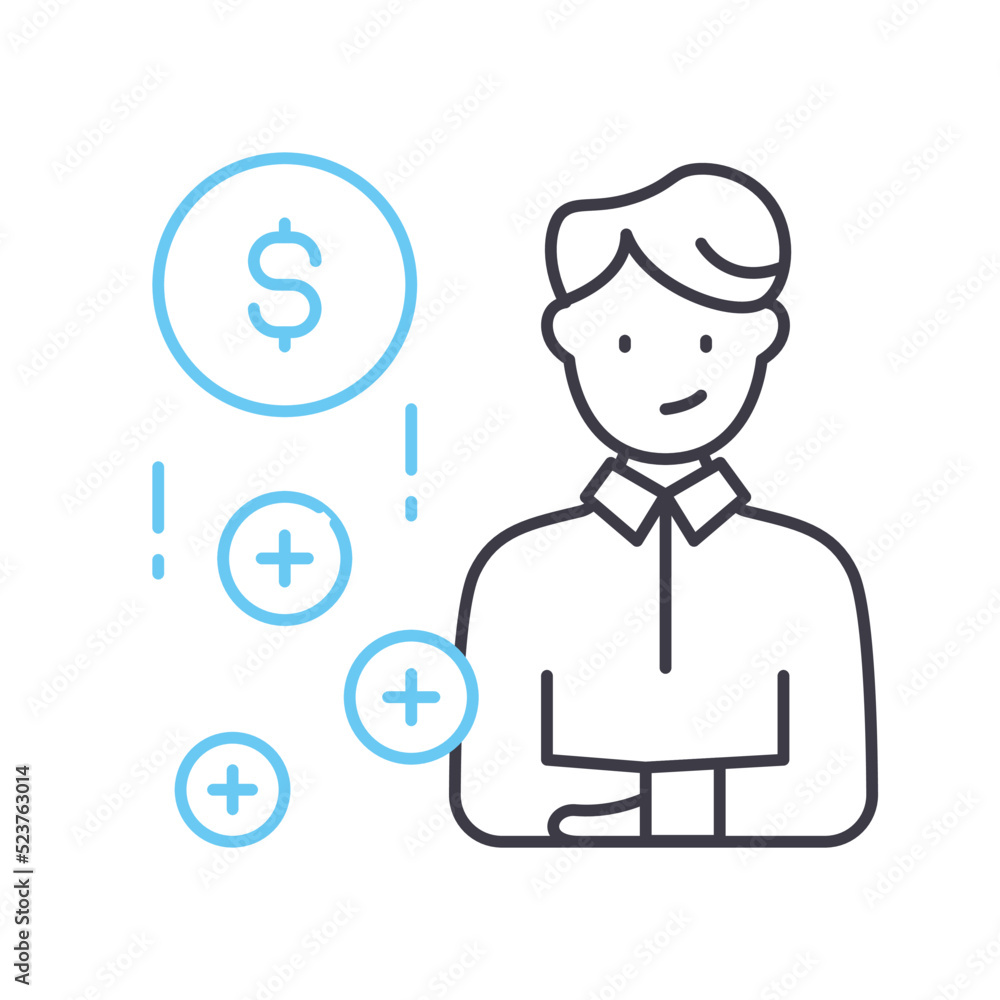 bookkeeper line icon, outline symbol, vector illustration, concept sign bookkeeper line icon, outline symbol, vector illustration, concept sign