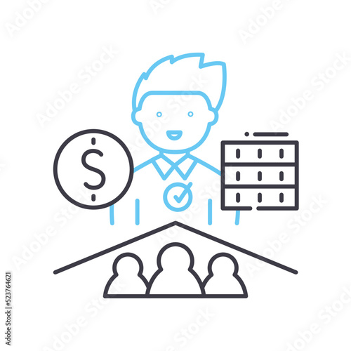 backer line icon, outline symbol, vector illustration, concept sign