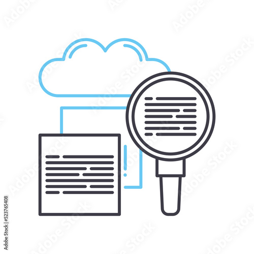 cloud search line icon, outline symbol, vector illustration, concept sign
