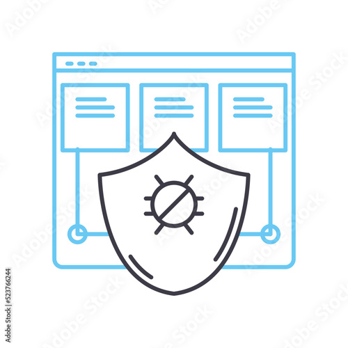 antivirus line icon, outline symbol, vector illustration, concept sign