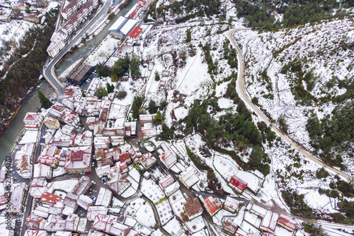 Snowy town in Spain photo