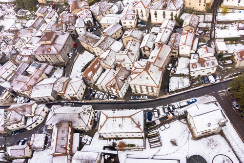 Snowy town in Spain photo