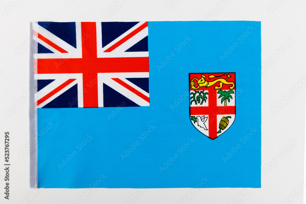 Fototapeta premium Fiji flag on white background
