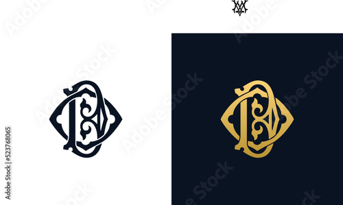 Decorative Vintage Initial letters OD monogram. Suitable for tattoo studio, salon, boutique, hotel, college, retro, interlock style