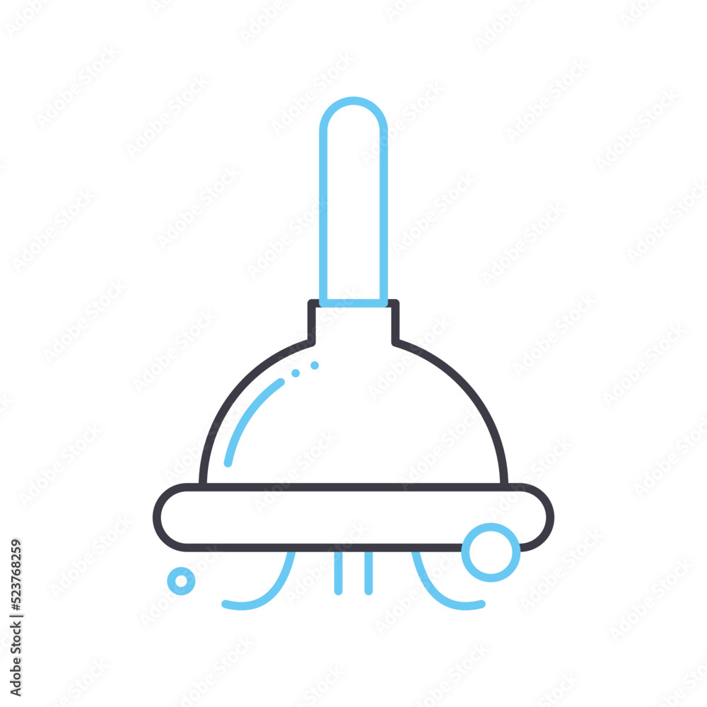 flunger line icon, outline symbol, vector illustration, concept sign flunger line icon, outline symbol, vector illustration, concept sign