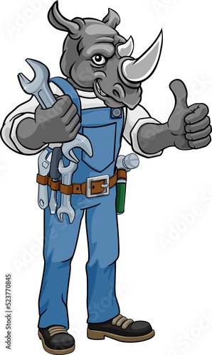 A rhino cartoon animal masc...