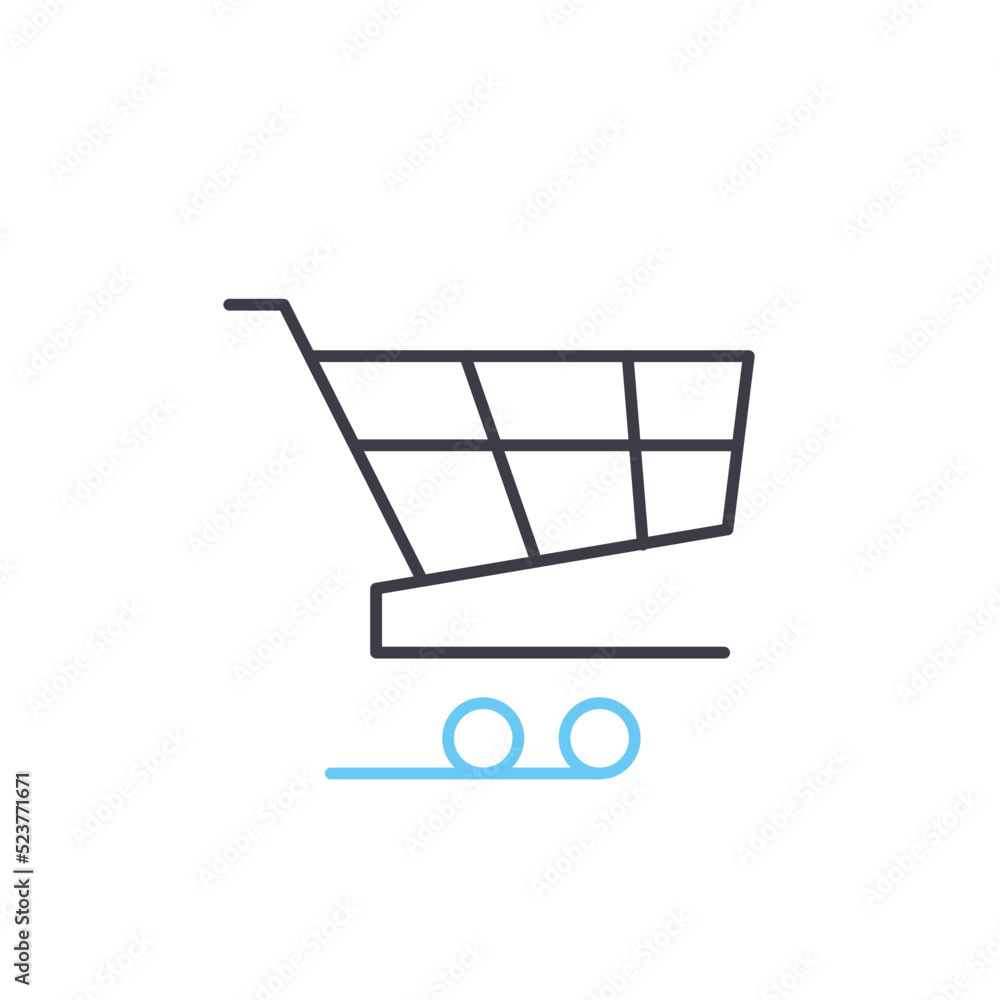 market cart line icon, outline symbol, vector illustration, concept sign market cart line icon, outline symbol, vector illustration, concept sign
