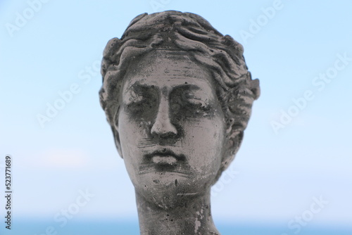 Antique Style Cement Female Head Bust Statue © sheyla
