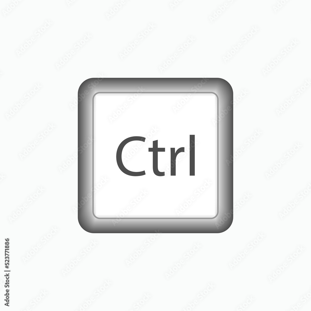 Control Button Icon. Symbol Button in Keyboard or Keypad to Typewrite - Vector. Control Button Icon. Symbol Button in Keyboard or Keypad to Typewrite - Vector.