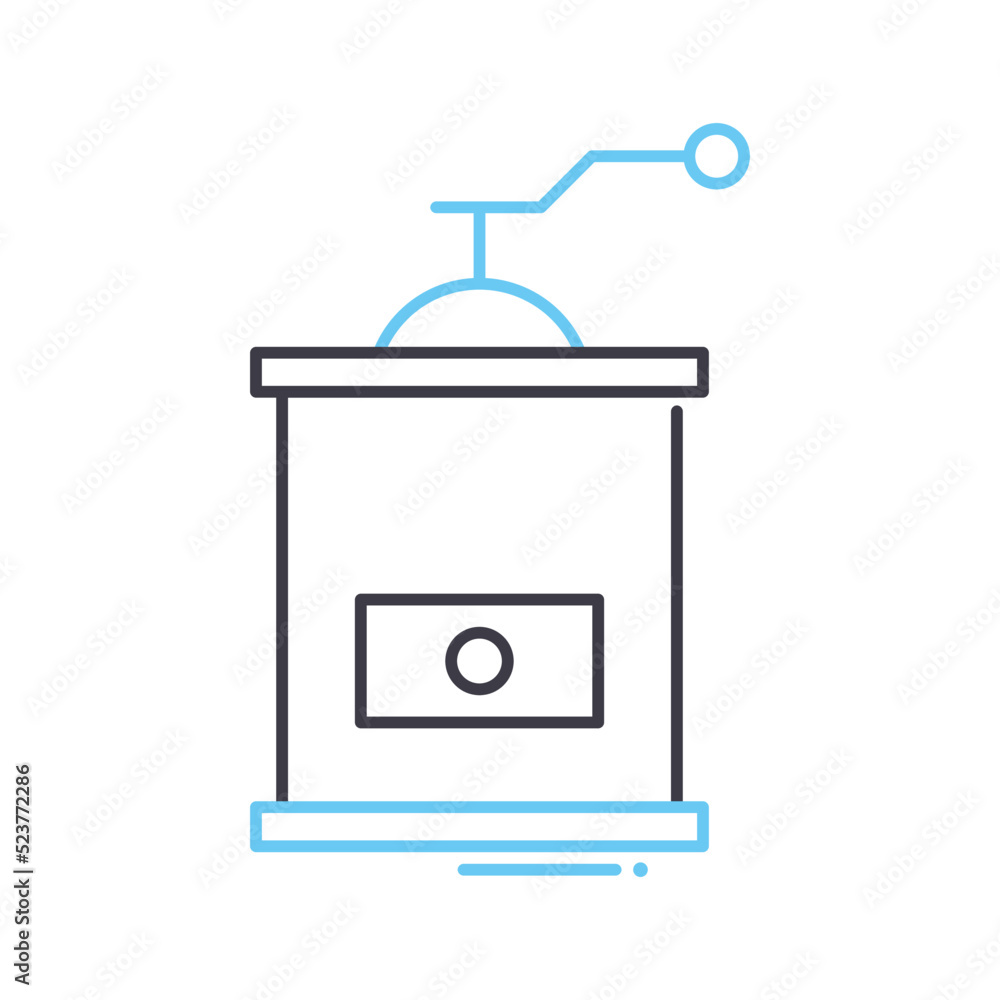 office coffee crusher line icon, outline symbol, vector illustration, concept sign office coffee crusher line icon, outline symbol, vector illustration, concept sign
