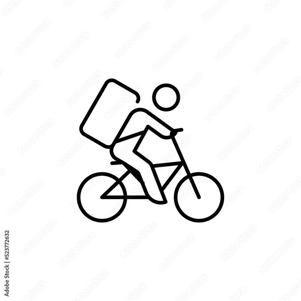 Kan ikke Sportsmand hestekræfter Courier delivery by bicycle Icon, Shipping fast deliveryman riding bike  symbol, Pictogram flat design for apps and websites, Track and trace  processing status, Vector illustration eps 10 Stock-vektor | Adobe Stock