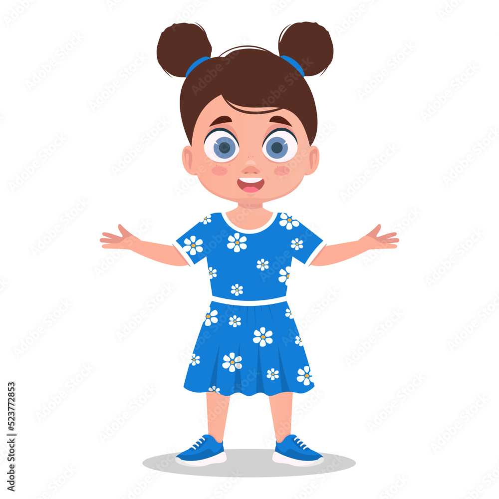 Cute girl is surprised. Vector illustration Cute girl is surprised. Vector illustration