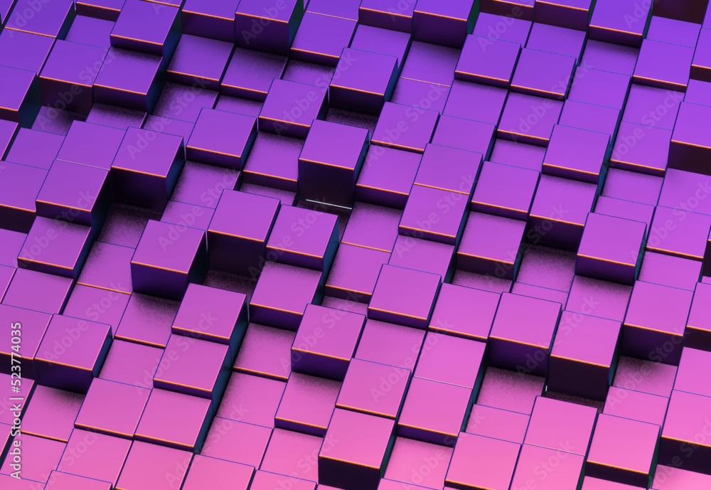 purple 3d square blocks background, cubes in different levels purple 3d square blocks background, cubes in different levels