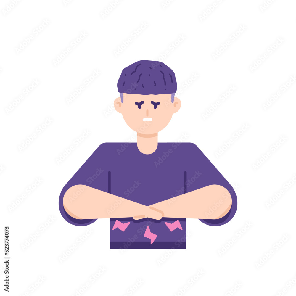 symptoms of stomach pain, nausea, ulcers, cancer, indigestion, kidney stones and kidney failure. A man holds his stomach because he feels pain. problems with the body. flat cartoon illustration