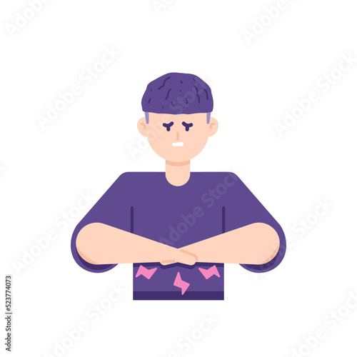 symptoms of stomach pain, nausea, ulcers, cancer, indigestion, kidney stones and kidney failure. A man holds his stomach because he feels pain. problems with the body. flat cartoon illustration