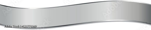 long silver colored ribbon banner with silver frame on white background - vector design element	