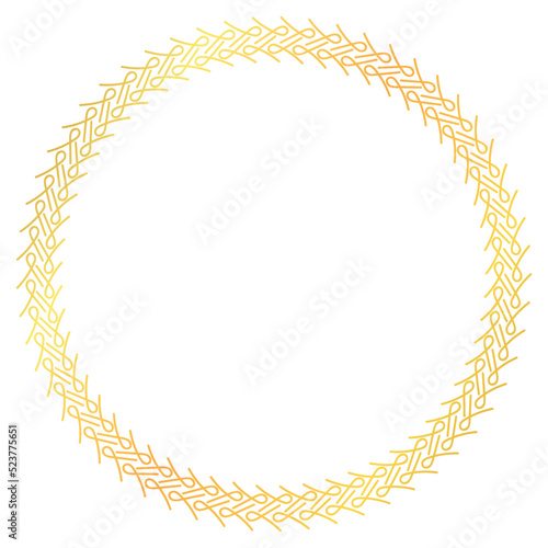 round vector frame - gold colored circle banner on white background