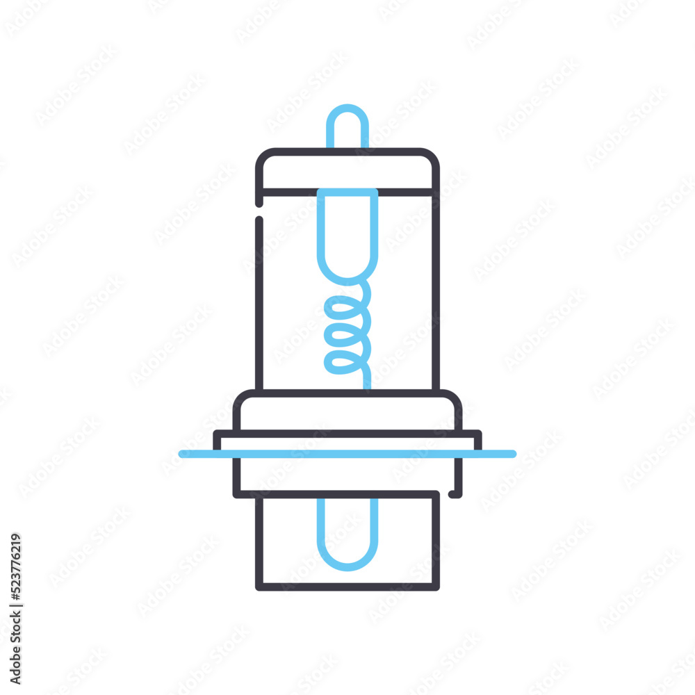 spark plug line icon, outline symbol, vector illustration, concept sign spark plug line icon, outline symbol, vector illustration, concept sign