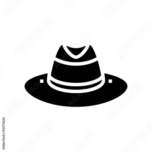 panama hat cap glyph icon vector illustration