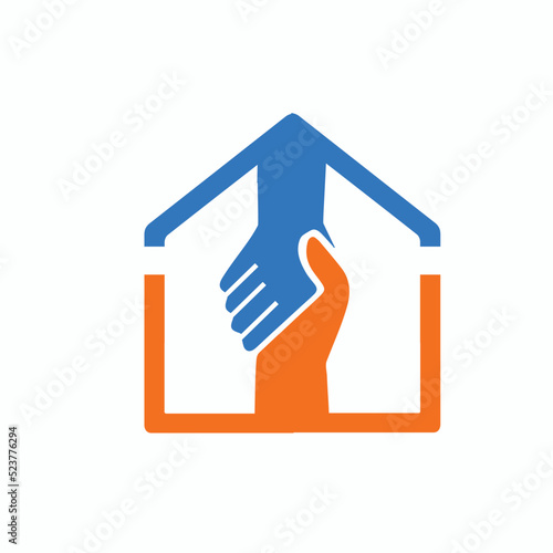 helping hand house vector symbol

