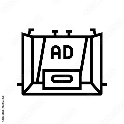 stand exhibition event line icon vector illustration