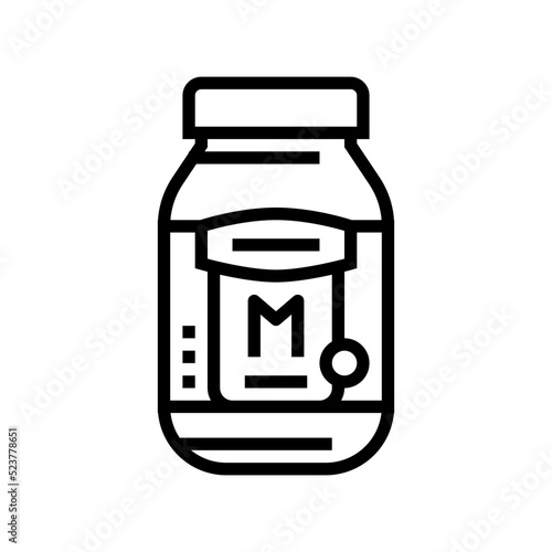 mayonnaise bottle sauce food line icon vector illustration