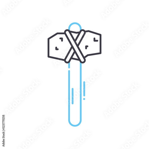 prehistoric tools line icon, outline symbol, vector illustration, concept sign