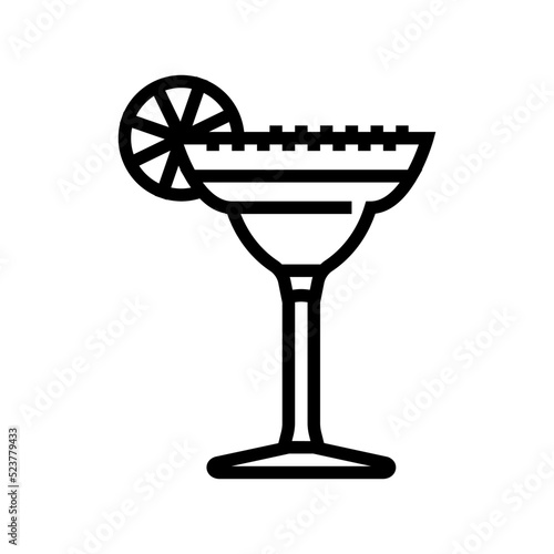 margarita cocktail glass drink line icon vector illustration