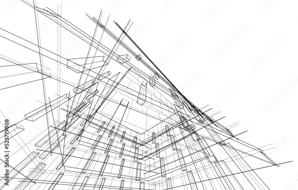 Obraz premium Modern architecture vector 3d illustration