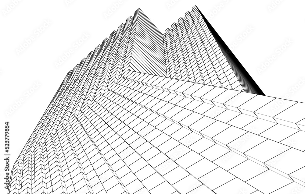 Fototapeta premium Modern architecture vector 3d illustration