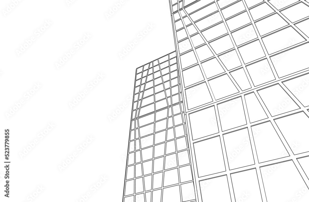 Modern architecture vector 3d illustration Modern architecture vector 3d illustration